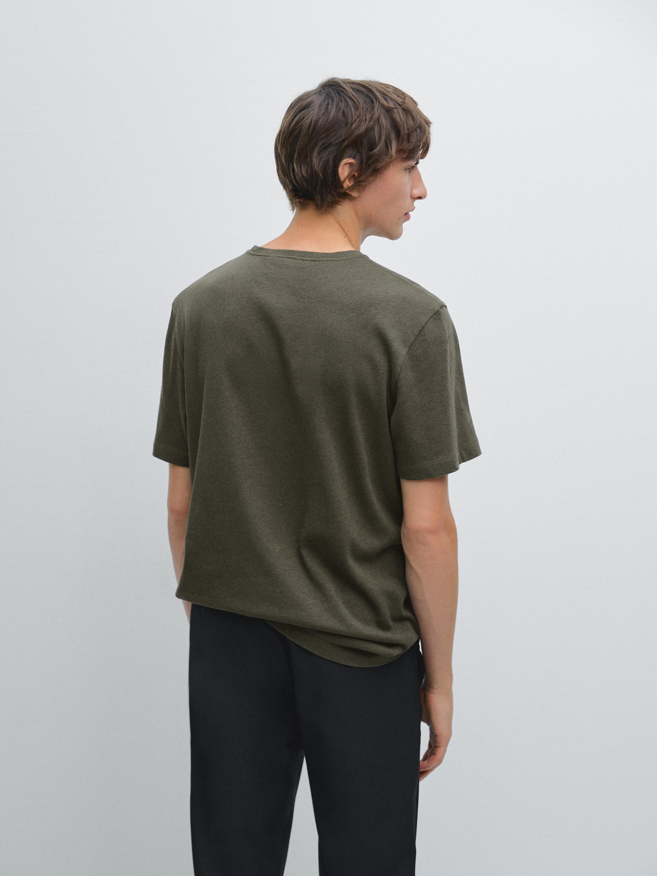 Lightweight short sleeve cotton melange T-shirt